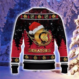 Ottawa Senators Santa Hat Pattern Ugly Christmas Sweater For Men And Women image Ottawa Senators Santa Hat Pattern Ugly Christmas Sweater For Men And Women Product Photo 3