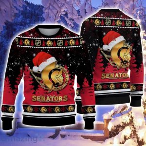 Ottawa Senators Santa Hat Pattern Ugly Christmas Sweater For Men And Women Product Photo 1