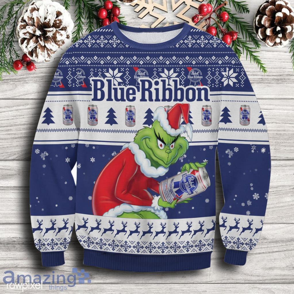 Pabst Blue Ribbon Grinch Christmas Ugly Sweater Gift For Men And Women Product Photo 1
