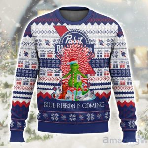 Pabst Blue Ribbon Is Coming Ugly Christmas Sweater Limited Edition Gift For Men & Women Product Photo 1