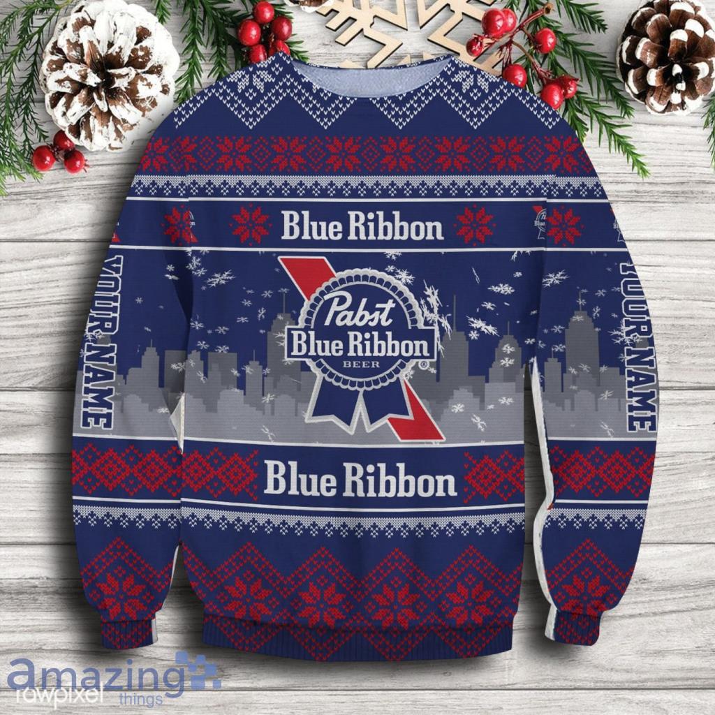 Pabst Blue RiNFL Buffalo Billson Custom Name Christmas Ugly Sweater Pbr04 Gift For Men And Women image Pabst Blue RiNFL Buffalo Billson Custom Name Christmas Ugly Sweater Pbr04 Gift For Men And Women Product Photo 1