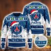 Paris Saint Germain PSG Logo Wearing Santa Hat 3D Ugly Christmas Sweater Christmas Gift Men And Women 2023 Sweater