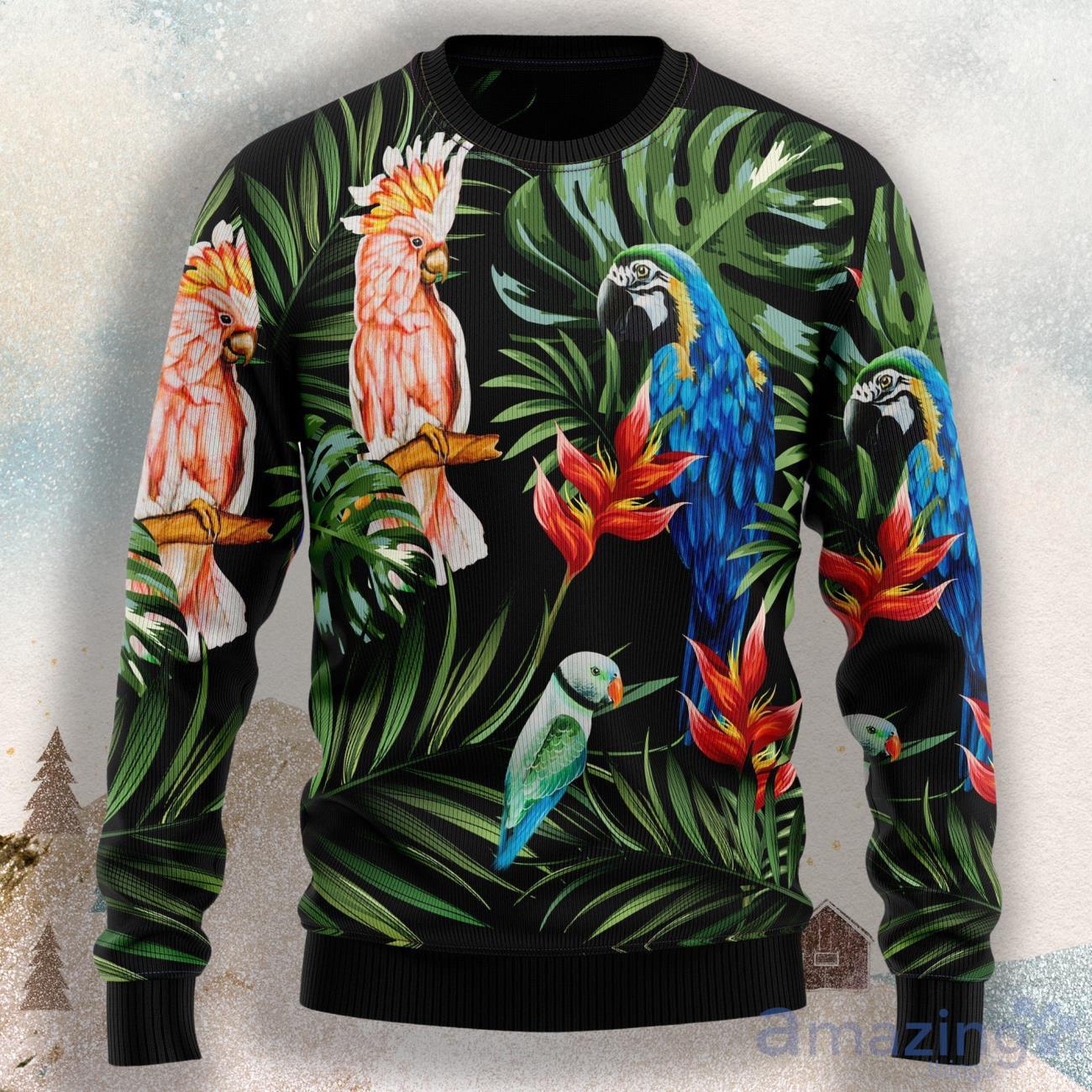 Parrot Tropical Ugly Christmas Sweater For Men & Women Product Photo 1