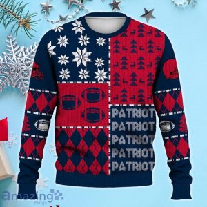 Patriots Ugly Sweater Christmas, Retro Football American Sweatshirt Pattern 3D For Fans Product Photo 2