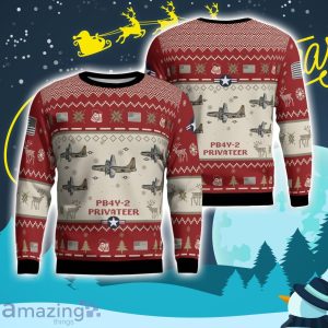 PB4Y-2 Privateer PB4Y2 Aircraft Ugly Christmas Sweater Christmas Gift Veteran 3D Sweater Product Photo 1