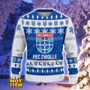 PEC Zwolle 3D Sweater Gift For Sport Fans Snowflake Pattern Ugly Christmas Sweater Product Photo 2