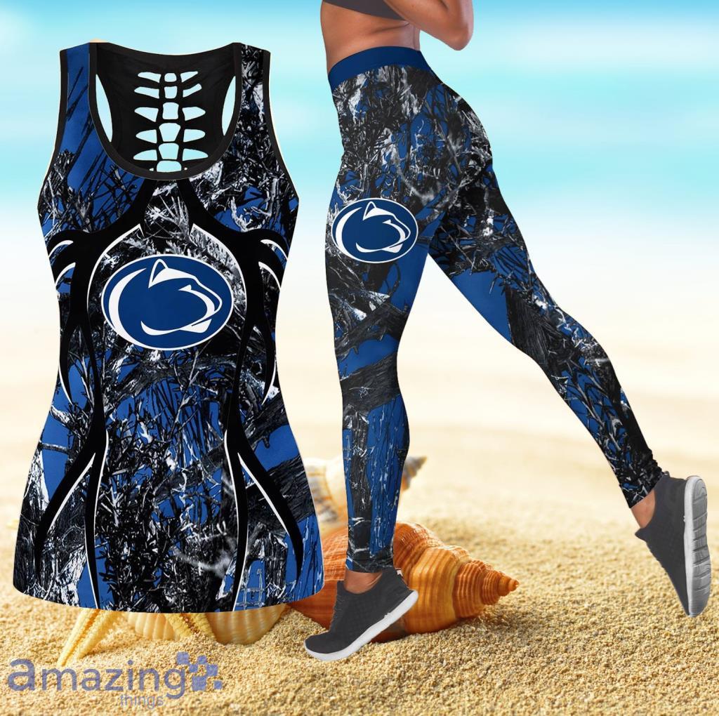 Penn State Nittany Lions NCAA Personalized Hollow Tanktop And Leggings For Women image Penn State Nittany Lions NCAA Personalized Hollow Tanktop And Leggings For Women Product Photo 1