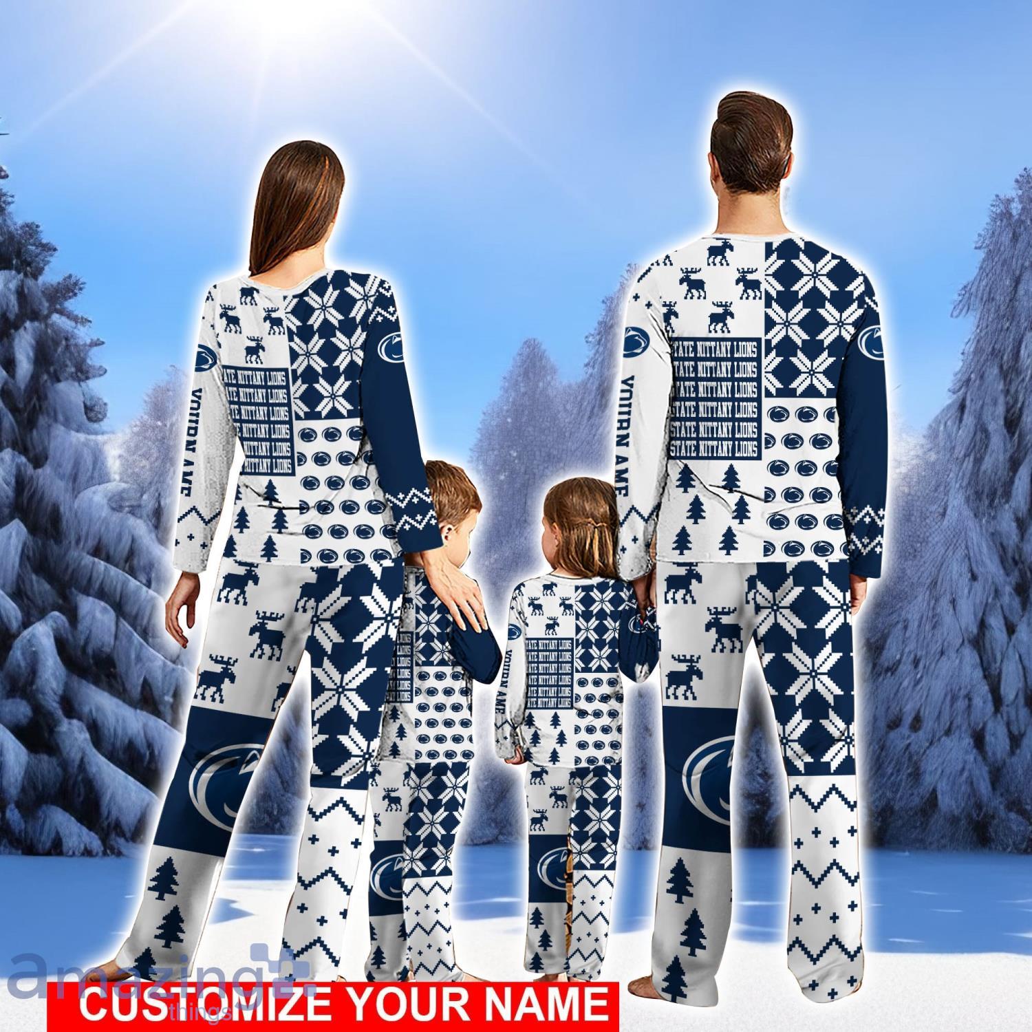 Penn State Nittany Lions Pajamas Set Personalized Name For Sport Fans Cute Christmas Pajamas Set For Family image Penn State Nittany Lions Pajamas Set Personalized Name For Sport Fans Cute Christmas Pajamas Set For Family Product Photo 2