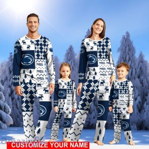 Penn State Nittany Lions Pajamas Set Personalized Name For Sport Fans Cute Christmas Pajamas Set For Family Product Photo 1
