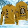 Personalized Alpha Phi Alpha Old Gold Knitted Ugly Christmas Sweater