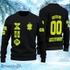 Personalized Chi Eta Phi Black Knitted Ugly Christmas Sweater