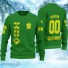 Personalized Chi Eta Phi Pea Green Knitted Ugly Christmas Sweater
