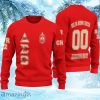 Personalized Delta Sigma Theta Crimson Knitted Ugly Christmas Sweater