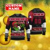 Personalized Name And Number MLB Arizona Diamondbacks Ugly Christmas Sweater Grinch Drink Up Gift For Men And Women
