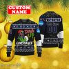 Personalized Name And Number NCAA American Athletic Conference Ugly Christmas Sweater Grinch Drink Up Gift For Men And Women