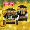 Personalized Name And Number NCAA Georgia Tech Yellow Ugly Christmas Sweater Grinch Drink Up Gift For Men And Women