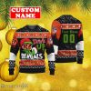 Personalized Name And Number NFL Cincinnati Bengals Ugly Christmas Sweater Grinch Drink Up Gift For Men And Women