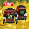 Personalized Name And Number NFL San Francisco 49Ers Ugly Christmas Sweater Grinch Drink Up Gift For Men And Women