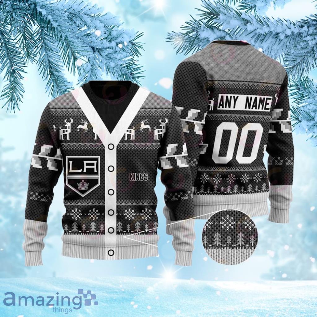 Personalized NHL Los Angeles Kings Elk Pattern Ugly Christmas Sweater Perfect Gift For Big Fans image Personalized NHL Los Angeles Kings Elk Pattern Ugly Christmas Sweater Perfect Gift For Big Fans Product Photo 1