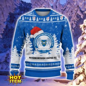 Peterborough United F.C Ugly Christmas Sweater Holiday Gift Ideas For Sport Fans Product Photo 2