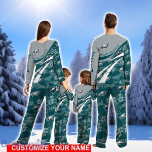 Philadelphia Eagles Cute Christmas Pajamas Set Personalized Name Christmas Gifts For Fans Product Photo 2