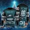 Philadelphia Eagles Nfl Custom Name And Number Ugly Christmas Sweaters Unique Gift For Men And Women