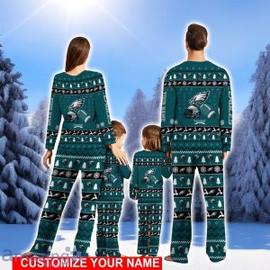 Philadelphia Eagles Pajamas Custom Name Christmas Sport Team Pajama Set Christmas Gift Family Gift Product Photo 2