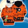 Philadelphia Flyers 3D Hooodie Ugly Sweatshirt Christmas Pattern Grinch Ice Hockey NHL Fans