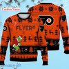 Philadelphia Flyers Grinch Ugly Sweater Christmas Custom Name Ice Hockey NHL