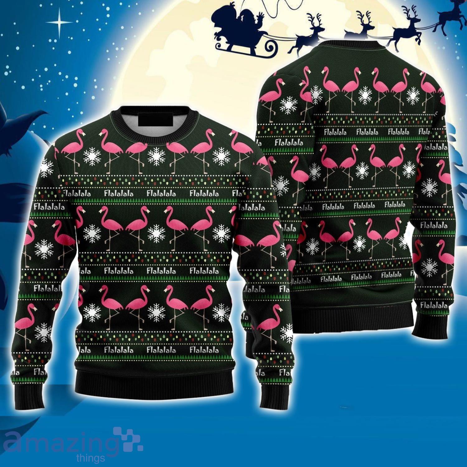 Tacky Christmas Sweaters, Pink Flamingo Ugly Christmas Sweaters