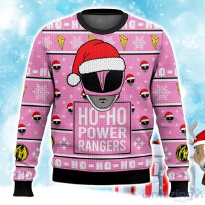 Pink Ranger Ho-Ho Power Rangers Ugly Christmas Sweater Product Photo 1