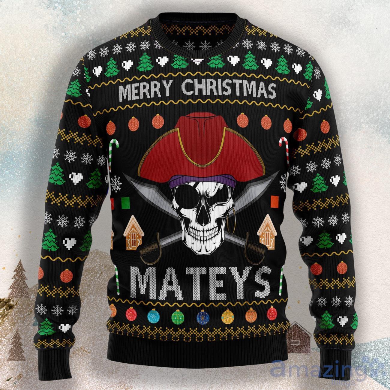 Pirate Skull Ugly Ugly Christmas Sweater For Men & Women Product Photo 1