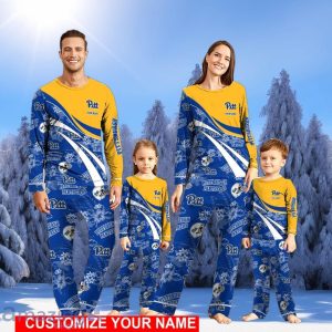 Pittsburgh Panthers Cute Christmas Pajamas Set Personalized Name Christmas Gifts For Fans Product Photo 1