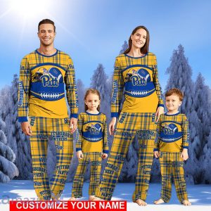 Pittsburgh Panthers Pajamas Set Family Custom Name Christmas Gift Football Team Pajamas Set Product Photo 1