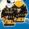 Pittsburgh Penguins 3D Hooodie Ugly Sweatshirt Christmas Pattern Grinch Ice Hockey NHL Fans