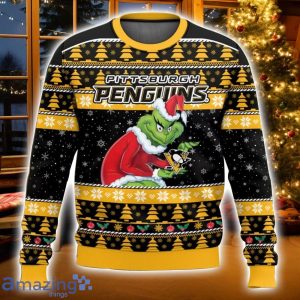 Pittsburgh Penguins Grinch Ugly Christmas Sweater Christmas Gift For Sport Fans Product Photo 1