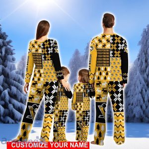 Pittsburgh Penguins Pajamas Set Christmas snowflake pattern Pajamas Christmas Gift For Family Custom Name Product Photo 2