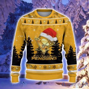 Pittsburgh Penguins Santa Hat Pattern Ugly Christmas Sweater For Men And Women Product Photo 2