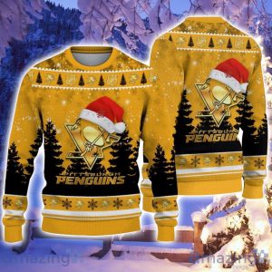 Pittsburgh Penguins Santa Hat Pattern Ugly Christmas Sweater For Men And Women Product Photo 1