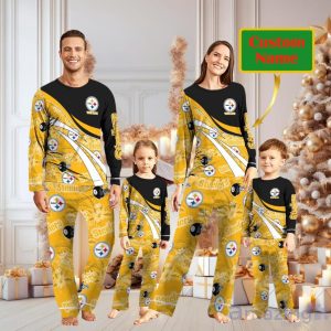 Pittsburgh Steelers Custom Name Christmas Pajamas For Fans Product Photo 1