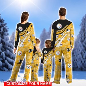 Pittsburgh Steelers Cute Christmas Pajamas Set Personalized Name Christmas Gifts For Fans Product Photo 2