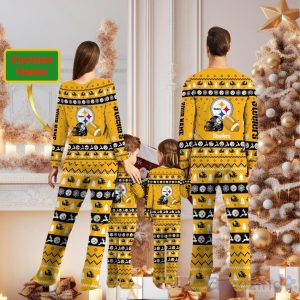 Pittsburgh Steelers Personalized Christmas Pajamas For Fans Product Photo 2