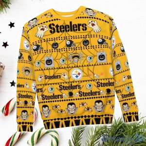 Pittsburgh Steelers Pumpkin Halloween Spooky Ghost Pattern Funny 3D Sweater Men And Women Gift Product Photo 3