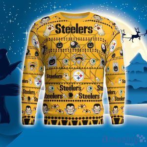 Pittsburgh Steelers Pumpkin Halloween Spooky Ghost Pattern Funny 3D Sweater Men And Women Gift Product Photo 1