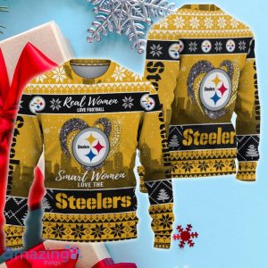 Pittsburgh Steelers Smart Woman Love Football Ugly Christmas Sweater Product Photo 2
