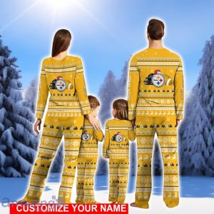 Pittsburgh Steelers Team Pajamas Set Christmas Gift For Family Holiday Gift Personalized Name Product Photo 2