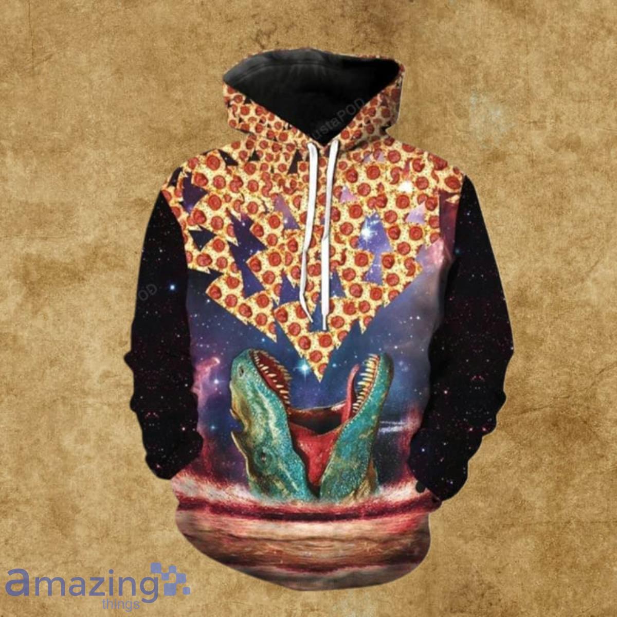 Alien eating pizza online hoodie