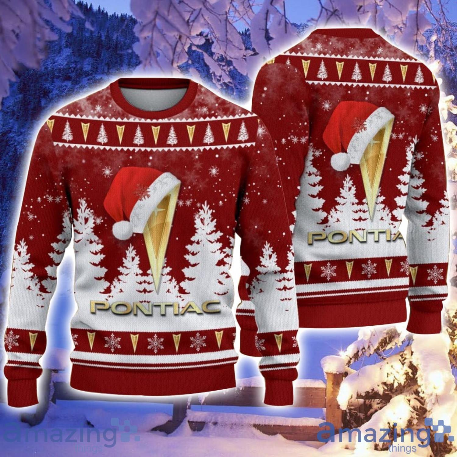 Pontiac Santa Hat Pattern Ugly Christmas Sweater For Men And Women image Pontiac Santa Hat Pattern Ugly Christmas Sweater For Men And Women Product Photo 1
