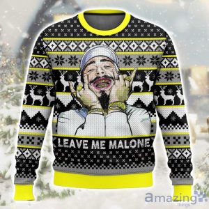 Post Malone Leave Me Malone Ugly Christmas Sweater Limited Edition Gift For Men & Women Product Photo 1