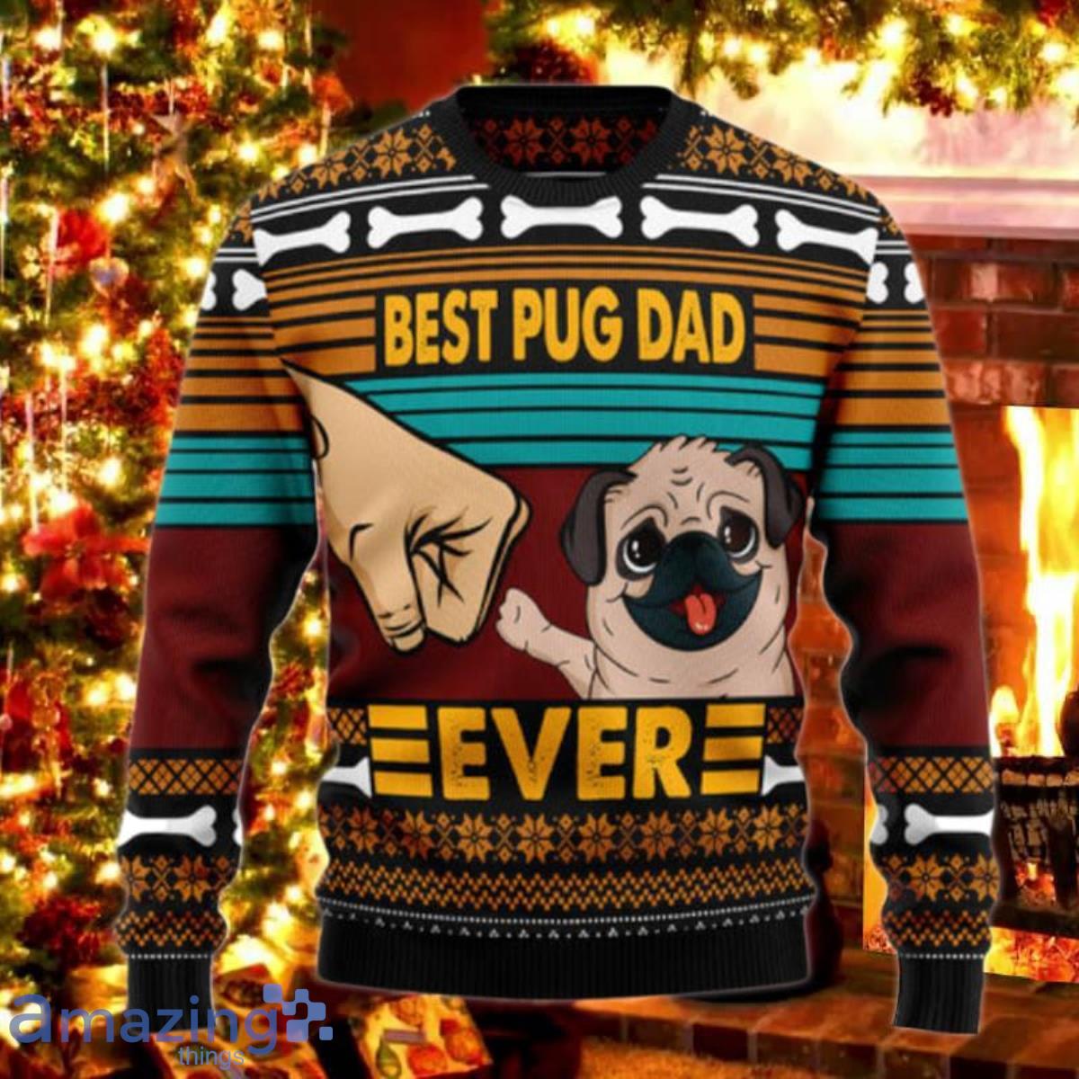 Womens pug christmas on sale sweater